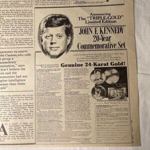 1980 John F Kennedy 20 Year Commemorative Set Medals u Coins Ad Print Partial Pa
